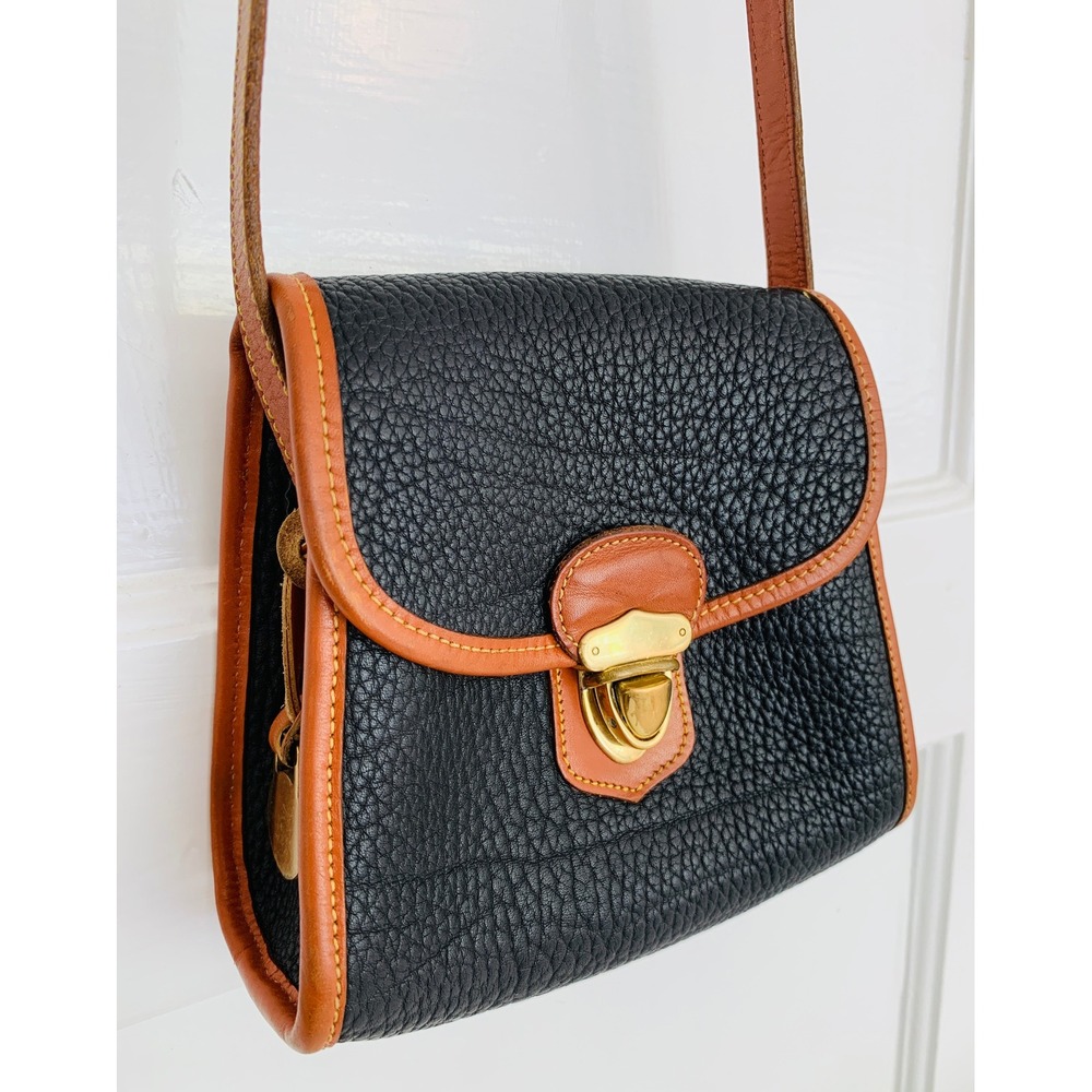 Dooney & Bourke Vintage 90s All-Weather Leather Navy Little Lock Bag Crossbody - Picture 5 of 16